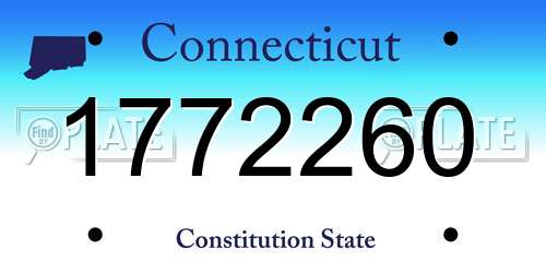 1772260 Connecticut License Plate