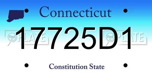 17725D1 Connecticut License Plate