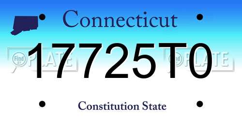 17725T0 Connecticut License Plate