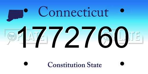 1772760 Connecticut License Plate