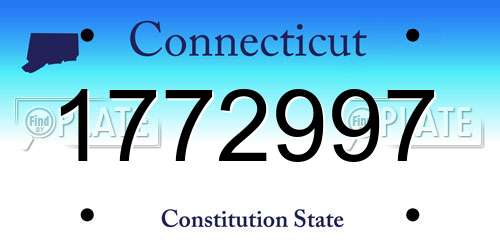 1772997 Connecticut License Plate