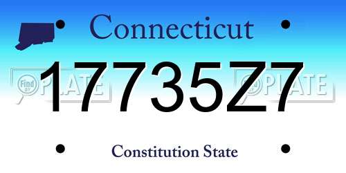 17735Z7 Connecticut License Plate