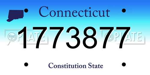 1773877 Connecticut License Plate