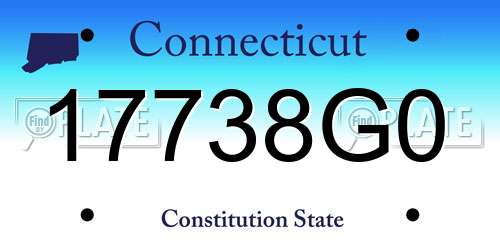17738G0 Connecticut License Plate