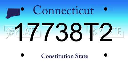17738T2 Connecticut License Plate
