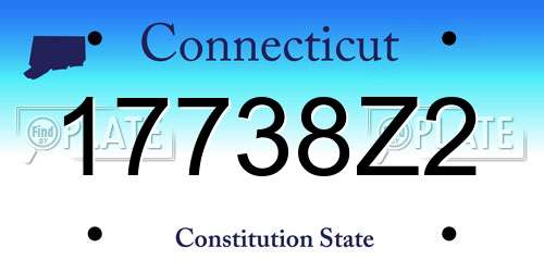 17738Z2 Connecticut License Plate
