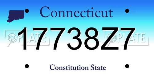 17738Z7 Connecticut License Plate