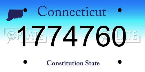 1774760 Connecticut License Plate