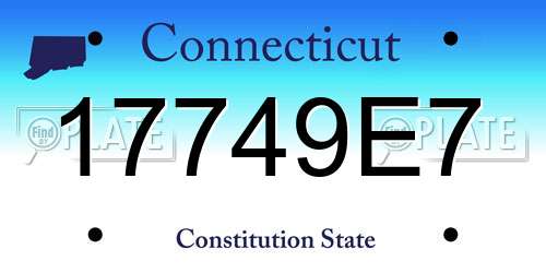 17749E7 Connecticut License Plate