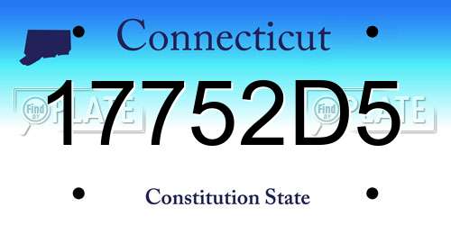 17752D5 Connecticut License Plate