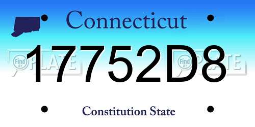17752D8 Connecticut License Plate