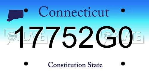 17752G0 Connecticut License Plate