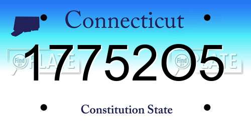 17752O5 Connecticut License Plate