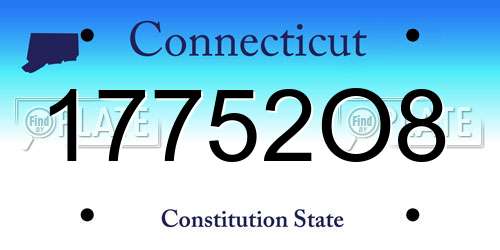 17752O8 Connecticut License Plate