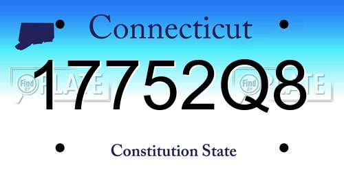 17752Q8 Connecticut License Plate