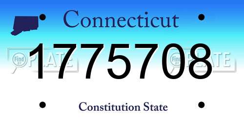 1775708 Connecticut License Plate