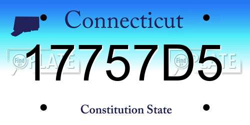 17757D5 Connecticut License Plate
