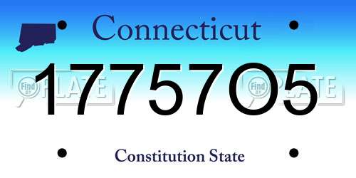 17757O5 Connecticut License Plate