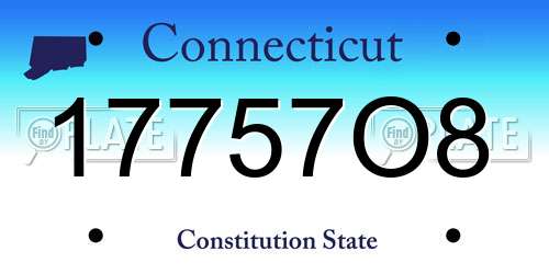17757O8 Connecticut License Plate