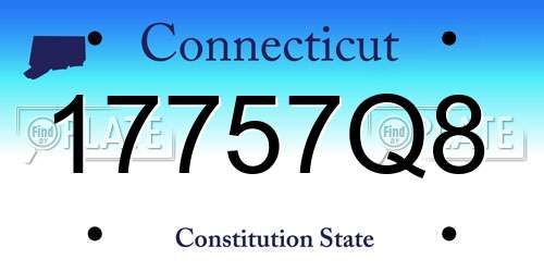 17757Q8 Connecticut License Plate