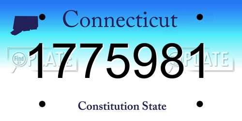 1775981 Connecticut License Plate