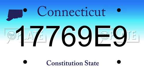 17769E9 Connecticut License Plate