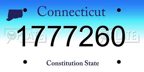 1777260 Connecticut License Plate