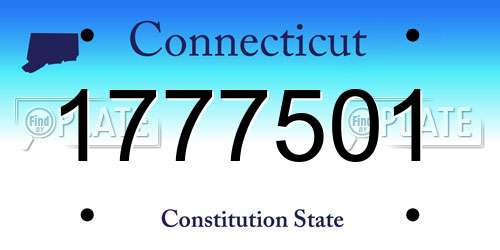 1777501 Connecticut License Plate