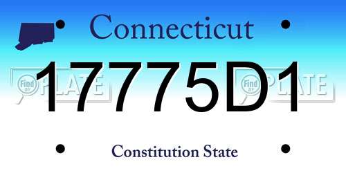 17775D1 Connecticut License Plate