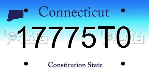 17775T0 Connecticut License Plate