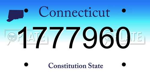 1777960 Connecticut License Plate
