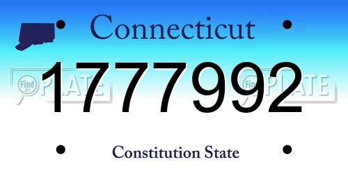 1777992 Connecticut License Plate