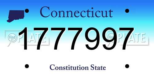 1777997 Connecticut License Plate