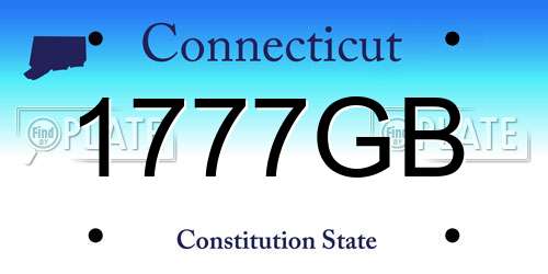 1777GB Connecticut License Plate
