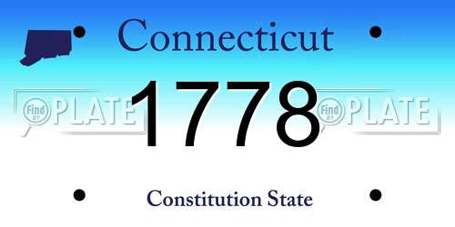 1778 Connecticut License Plate