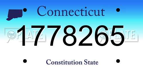 1778265 Connecticut License Plate