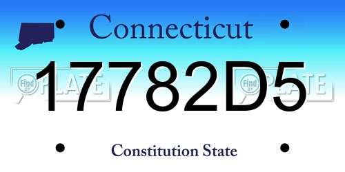 17782D5 Connecticut License Plate