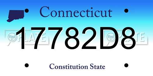 17782D8 Connecticut License Plate