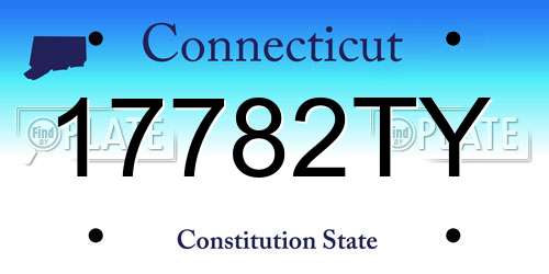 17782TY Connecticut License Plate