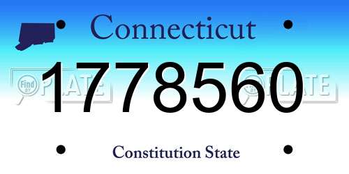 1778560 Connecticut License Plate