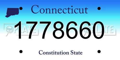 1778660 Connecticut License Plate