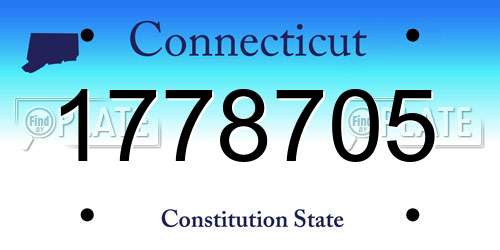 1778705 Connecticut License Plate