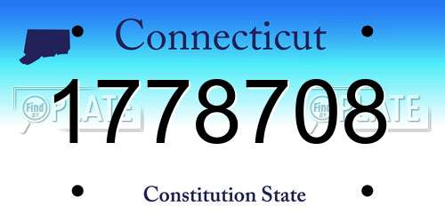 1778708 Connecticut License Plate