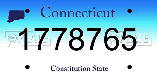 1778765 Connecticut License Plate