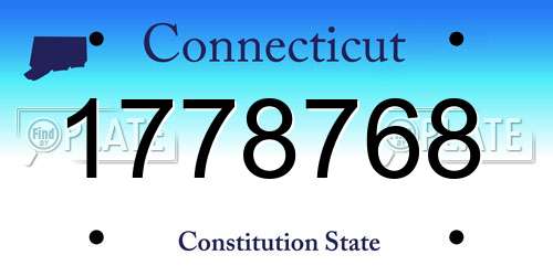 1778768 Connecticut License Plate