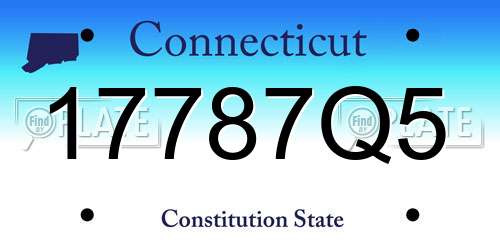 17787Q5 Connecticut License Plate