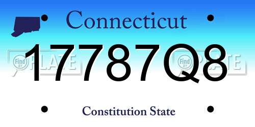 17787Q8 Connecticut License Plate