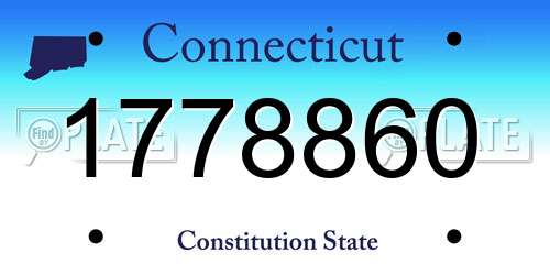 1778860 Connecticut License Plate