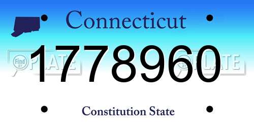 1778960 Connecticut License Plate