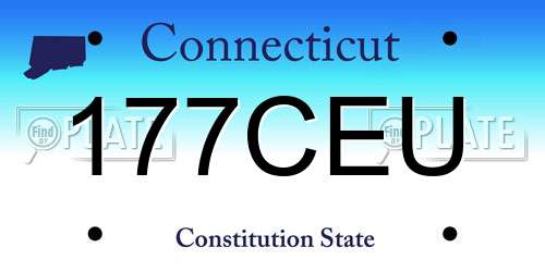 177CEU Connecticut License Plate
